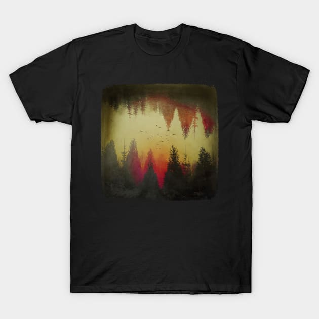 Distorted Trees and Landscape II T-Shirt by DyrkWyst